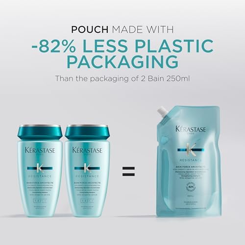 Kérastase Resistance, Daily Strengthening Shampoo, For Brittle, Damaged Hair & Split Ends, With Vita-Ciment Complex, Bain Force Architecte