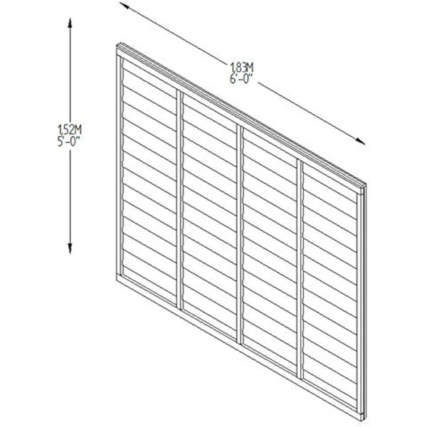 Forest Garden 6ft x 5ft (1.83m x 1.52m) Pressure Treated Superlap Fence Panel (Pack of 3)