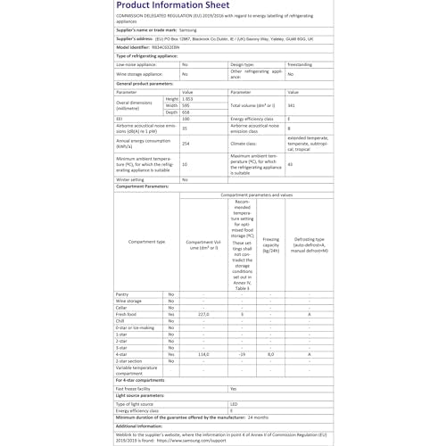 Samsung Classic Fridge Freezer, with Wine Shelf, Features Big Door Bin, All Around Cooling and SpaceMax Technologies, Silver, 7 Series, RB34C652ESA/EU