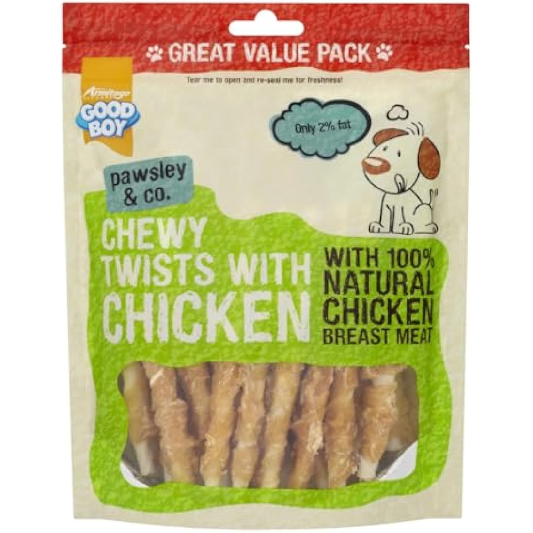 Good Boy Chicken Chewy Twists Dog Treats, 320g