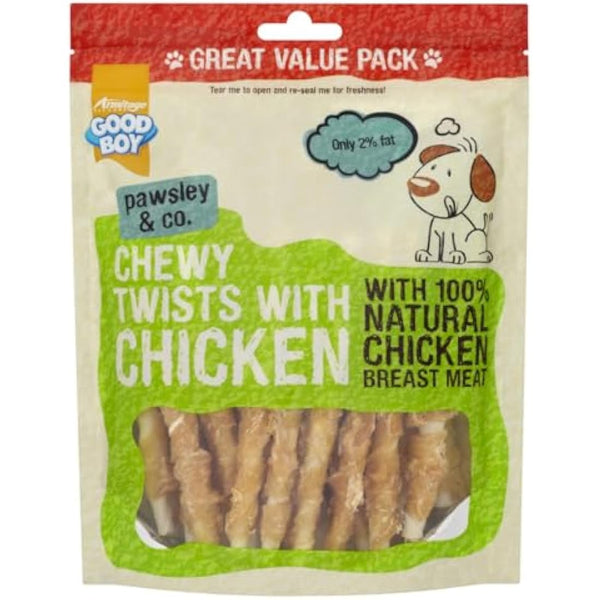 Good Boy Chicken Chewy Twists Dog Treats, 320g