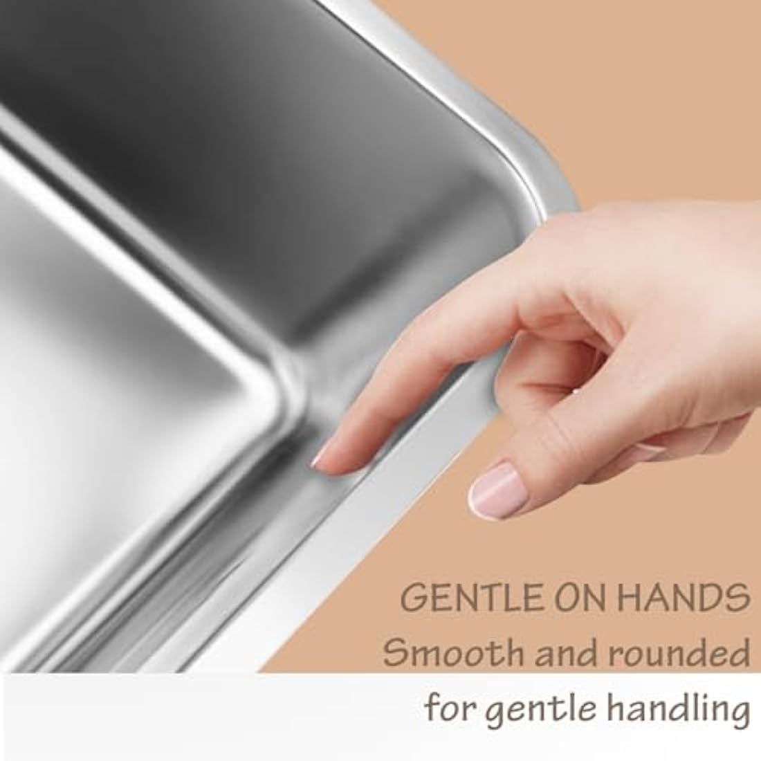 XXL Cat Litter Tray 50 * 35 * 15CM(19.5" L x 13.5" W x 6" H) Litter Tray Litter Box Large Cat Litter Trays for Cats Rabbits, Never Absorbs Odors, Rustproof, Non Stick Smooth Surface