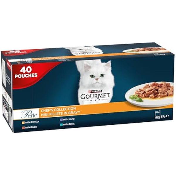 GOURMET Perle Chef's Collection in Gravy Wet Adult Cat Food 40x85g