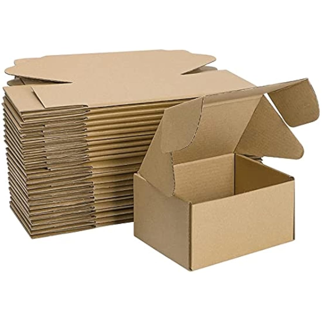 HORLIMER 25 Pack Shipping Boxes, 15.2x10.2x7.6cm(6x4x3 inches) Corrugated Cardboard Mailing Box, Brown