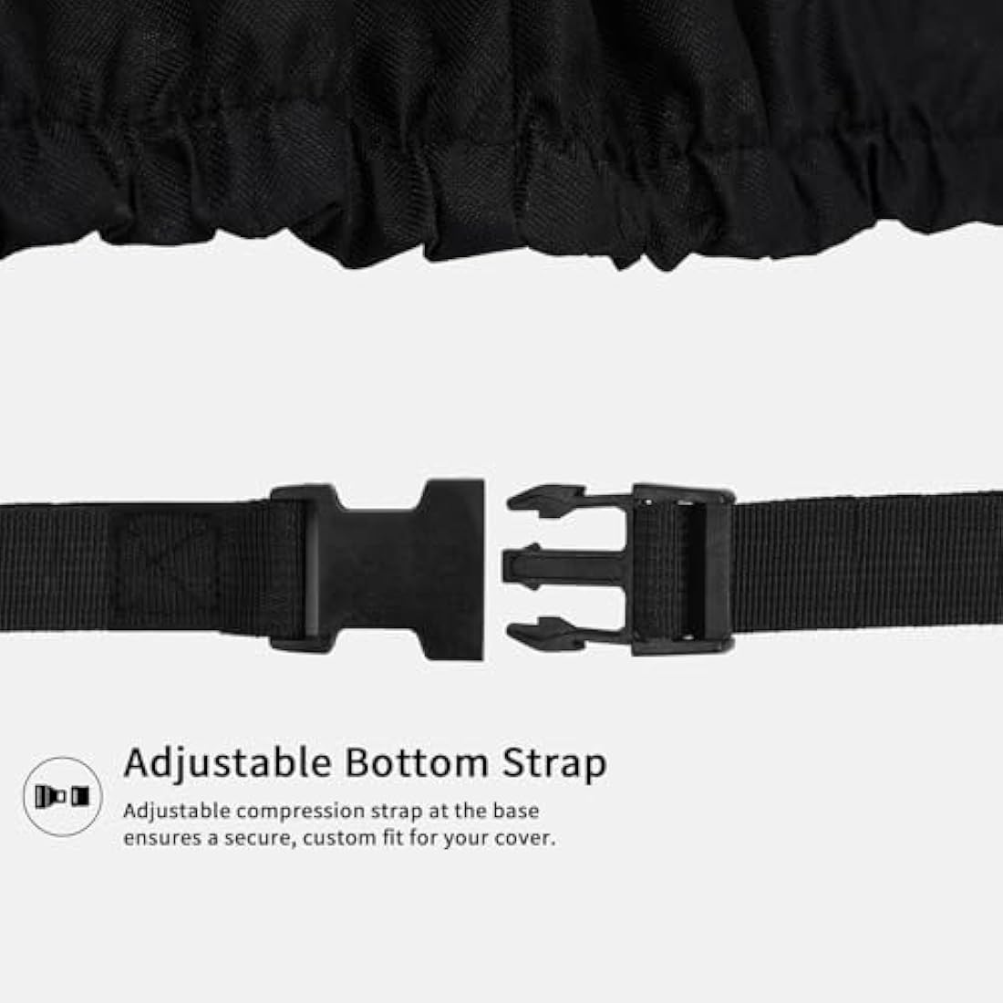 Dokon Lawn Mower Covers Waterproof Windproof Anti-UV Heavy Duty Outdoor Lawnmower Cover with Adjustable Hem Cord, Outside Lawn Mower Storage Cover (191x110x67cm) - Black