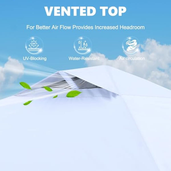 MASTERCANOPY Durable Ez Pop-up Gazebo Tent with 1 Sidewall (3x3M,White)