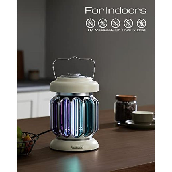 Hybrid Spectrum, Dusk-to-Dawn Fly Zapper Electric Fly Catcher Fruit Flies Trap Outdoor & Indoor for Home Use Mosquito Killer Bug Zapper Insect Lamp with Light Sensor - UK Plug