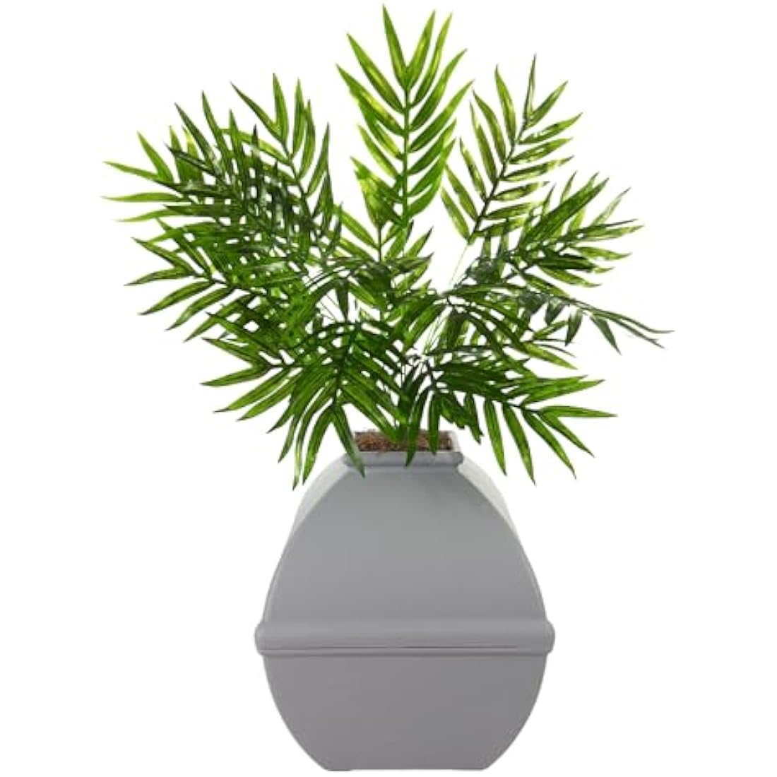 Good Pet Stuff, The Courtyard Hidden Litter Box, Artificial Plants & Enclosed Square Cat Planter Litter Box, Vented & Odor Filter, Easy to Clean, Stone Gray