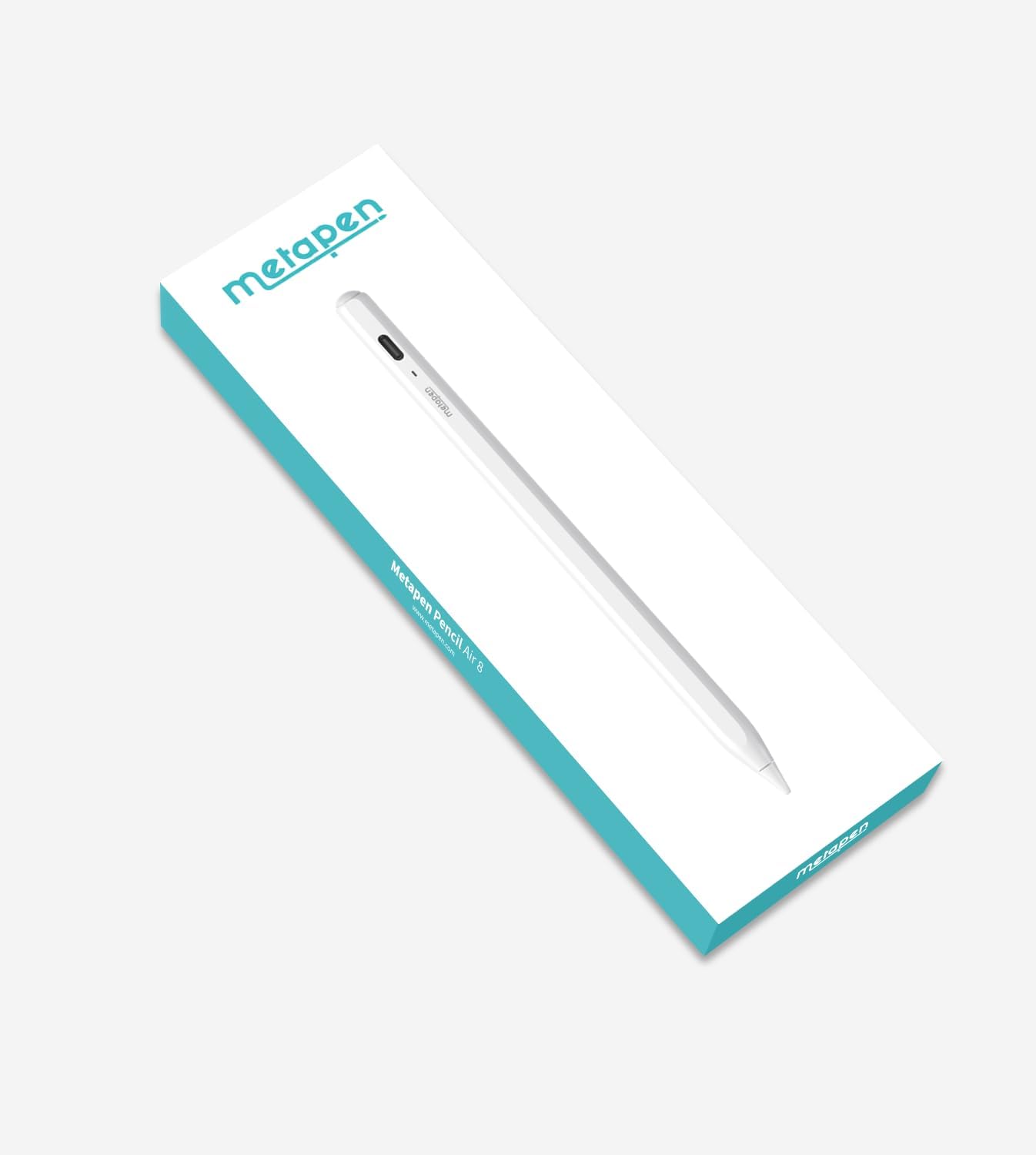Metapen Pencil Air8 for Apple iPad 2018-2025, (20H Battery Life), 2Min Fast Charge, High Precision Stylus Pen for iPad 11 A16/10/9/8/7/6th Gen, Pro 12.9/11/13 Inch M4, Air 3/4/5/M2/M3 (White)