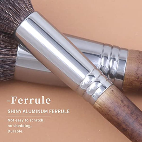 ENZO KEN Deluxe Natural Goat Hair Makeup Brush Set with Case, Makeup Brushes Set Professional, 24 Cosmetic Brushes, Wooden Makeup Brushes, Natural Bristle Makeup Brush.