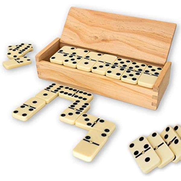 Traditional Dominoes Set | Luxury Dominos in Wooden Case For Kids & Adults Board Games