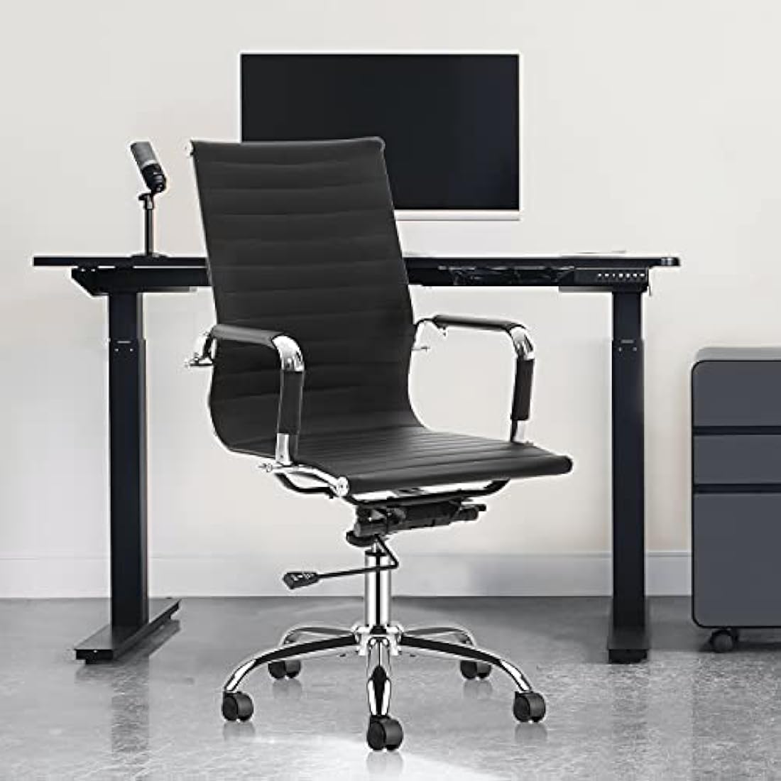 MASTERY MART Office Chair Base Replacement, 28 Inch Heavy Duty 2500Lbs Metal Leg, Reinforced for Swivel Gaming Chair, Universal Caster and Gas Cylinder Size, Polished Steel