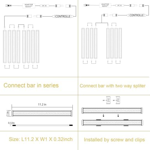 AIBOO Under Cabinet Lights Kit LED Rigid Bar with Dial Dimmer Switch for Kitchen Cupboard Closet Lighting (2700K Warm White, 8 Panels)