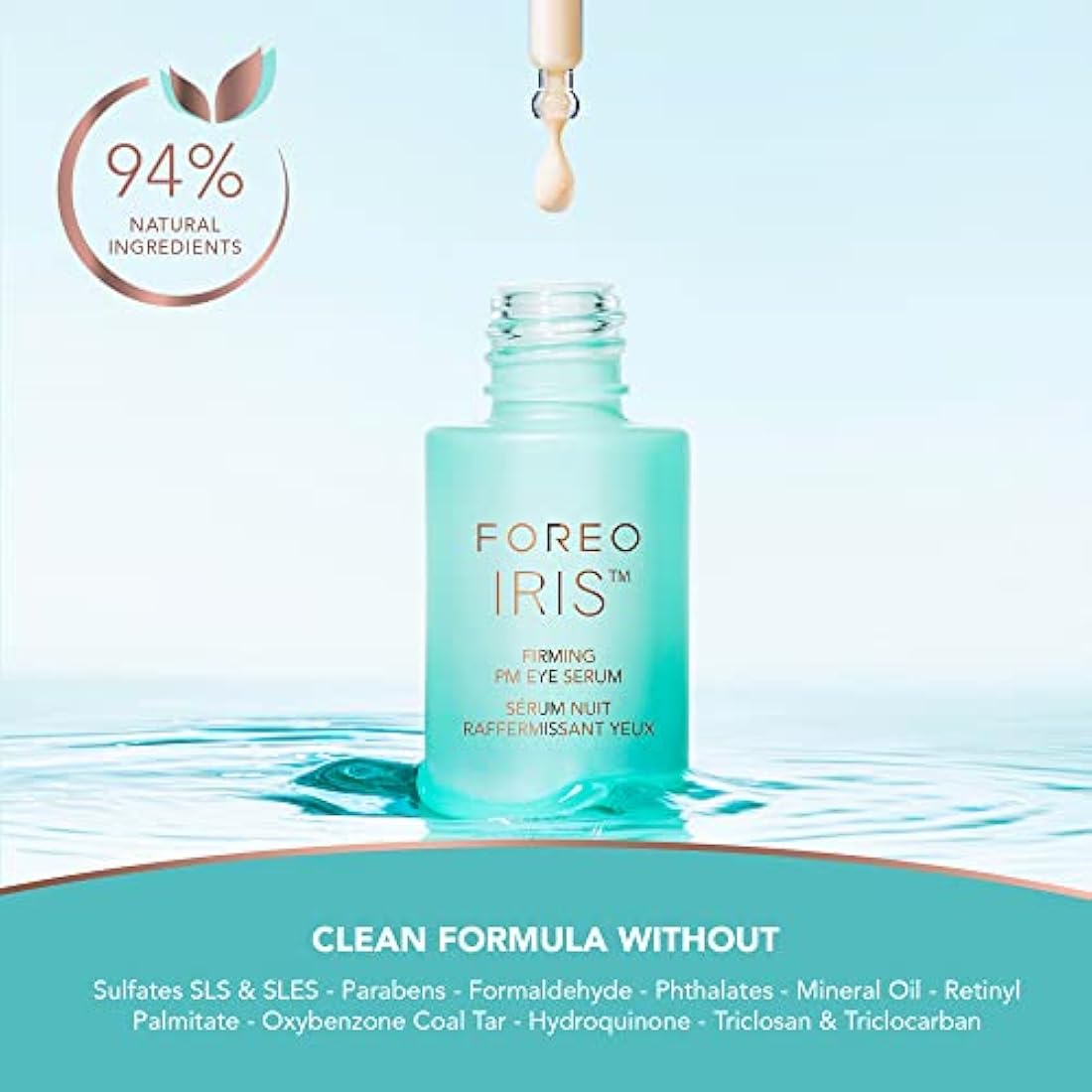 FOREO IRIS Firming Eye Serum - Retinol Serum- Mushroom Extract - Bakuchiol - Eye Cream for Dark Circles and Puffy Eyes - Dark Circles Under Eye Treatment - Travel size - 15ml