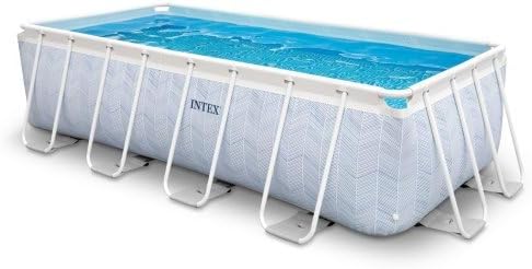 Intex 4m x 2m x 1m Chevron Prism Rectangular Pool Set, Set-up Size: 4.00m x 2.00m x 1.00m (26780UK)