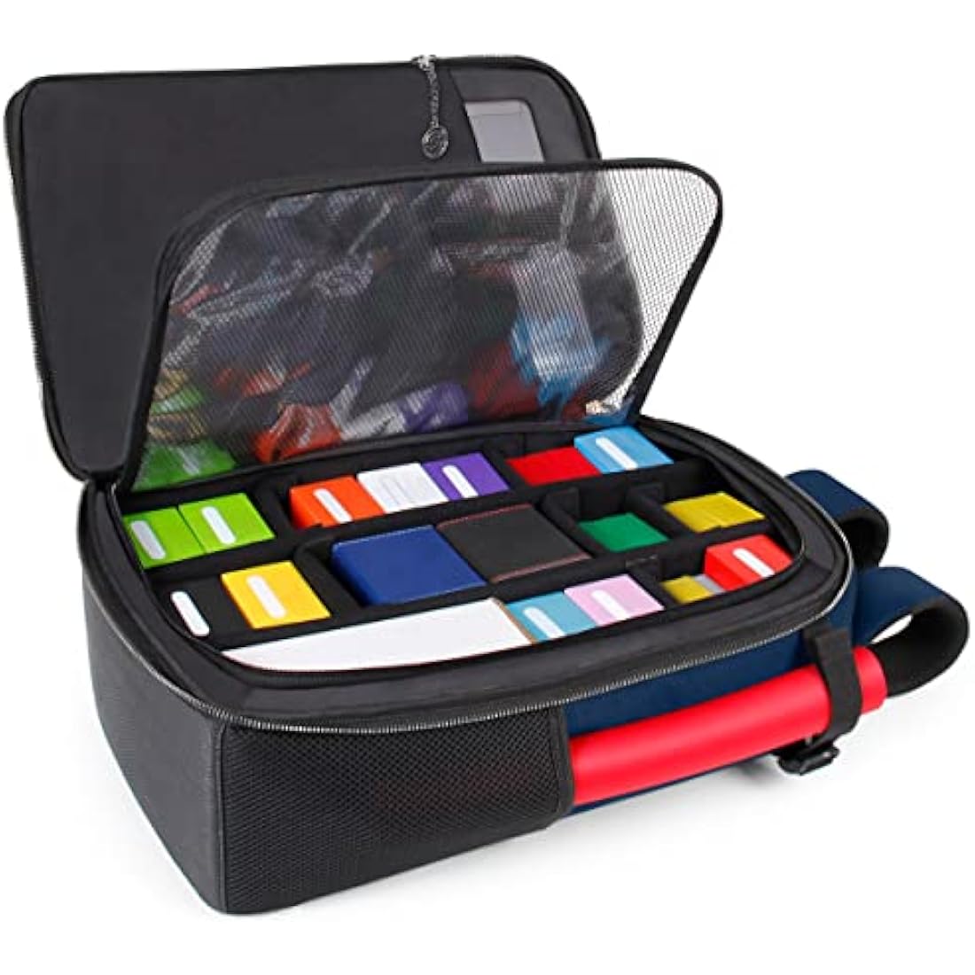 ENHANCE MTG Backpack - Collector's Edition TCG Backpack for Deck Boxes, Sleeved Cards, Playmats, MTG Accessories - Customizable Card Organization with Built-in Defender Screen (Dragon Blue)