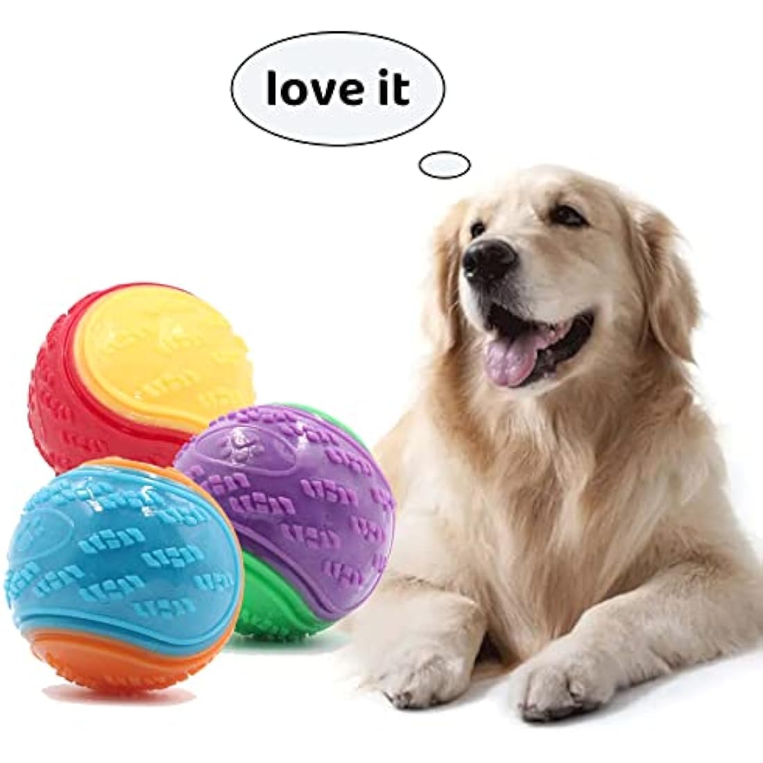 3Pcs Squeaky Dog Ball, Dog Toys Teeth Cleaning Puppy Chew Toys Pet Training Ball Dog Interactive Dog Ball