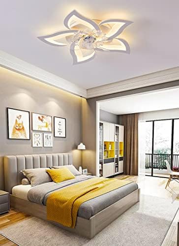 AiPaiTe Quiet Ceiling Fan with Lighting, Modern LED dimmable Ceiling Fan Lighting with Fan Bedroom Pendant Light, 5 Light Design for Bedroom Kitchen Dining Room Super Ceiling Fans with Lamps-69cm