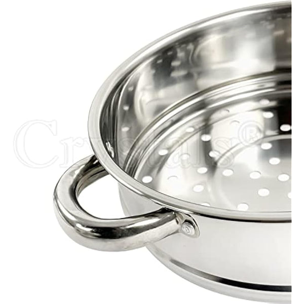 New 3PC Stainless Steel Steamer Cooker Pot Set PAN Cook Food Glass LIDS COOKWARE