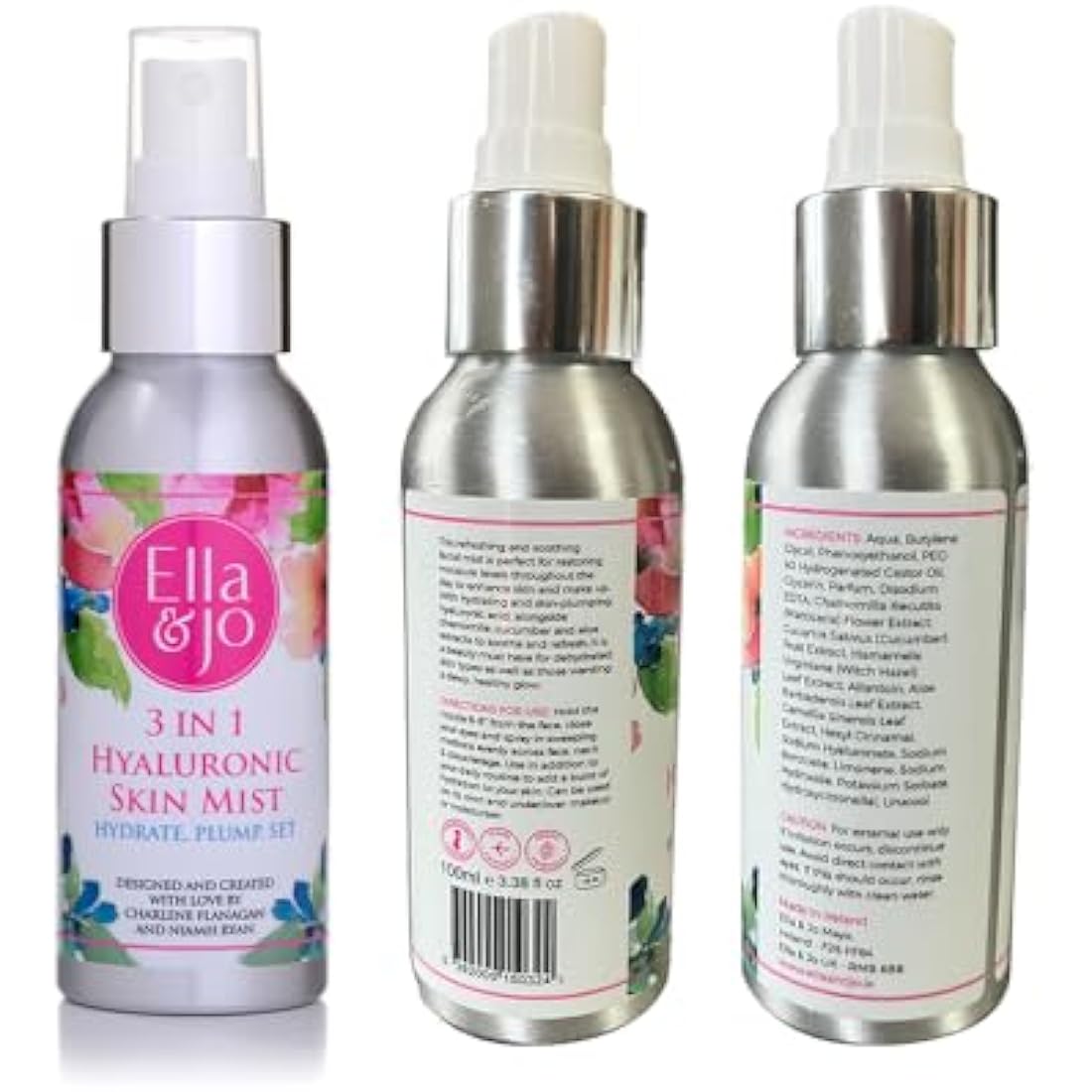 Ella & Jo Hyaluronic Face Mist - Instant Hydration & Plumping - Smooths Fine Lines, Relieves Tightness, Revives Makeup - Moisturising Facial Mist Spray for All Skin Types - Vegan-Friendly