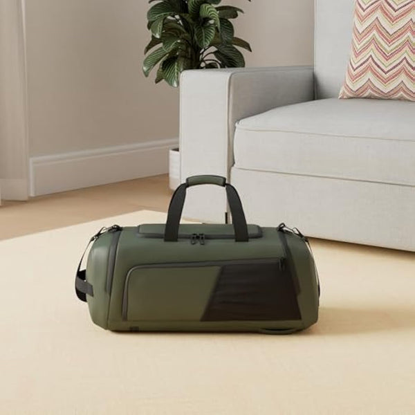 Gym Sports Bag for Men,40L Waterproof Gym Duffle Bag with Shoes Compartment and Wet Pocket,Travel Duffel Bag with Shoulder Strap and Backpack