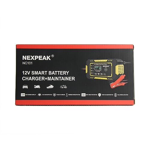 6-Amp Car Battery Charger, 12V Smart Fully Automatic Battery Charger with Temperature Compensation for Car Truck Motorcycle Marine Lead Acid Batteries