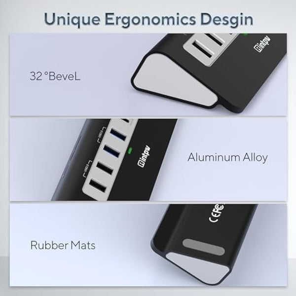 Intpw USB C Hub,9-IN-1 USB Hub 3.0 with Lable 3.28FT,4K HDMI, 2USB-A 3.0, PD 100W, 2USB-A 2.0, USB-C 3.0, SD/TF, Aluminium Docking Station for iPhone16 MacBook Air/Pro/Laptop/Mac OS/Windows