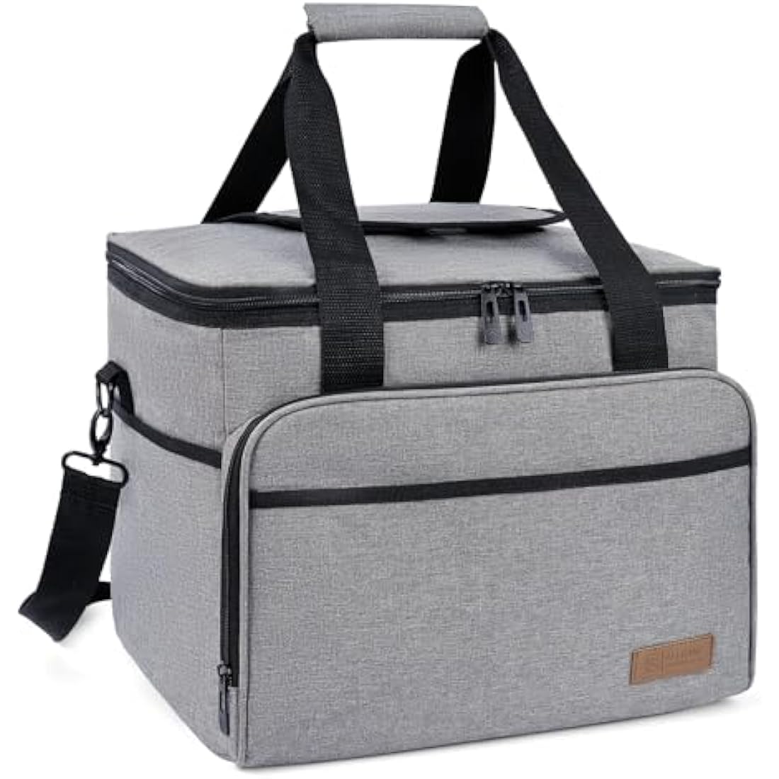 ALLCAMP Large Foldable Insulated Cooler Bag - Thermal Cooler Lunch Bag, Removable Picnic Bag for 2 People, Thick Insulated Picnic Basket - Includes 2 Ice Packs