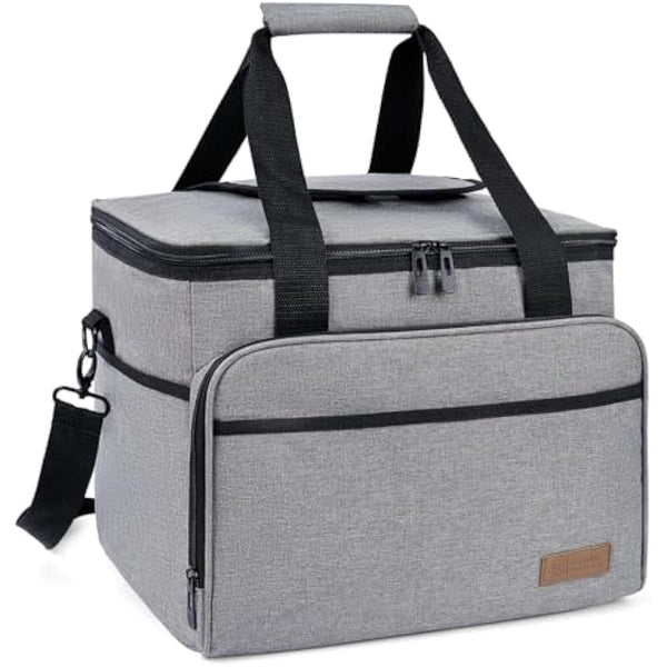 ALLCAMP Large Foldable Insulated Cooler Bag - Thermal Cooler Lunch Bag, Removable Picnic Bag for 2 People, Thick Insulated Picnic Basket - Includes 2 Ice Packs