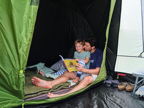 Coleman Spruce Falls 4 Tent | 4 Man Vis-a-Vis Family Tent with 2 opposite XXL size Bedrooms and Living area | 4 Person Camping Tent | 3000mm Waterproof | Sewn-in Groundsheet