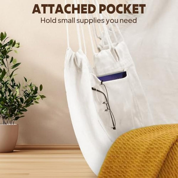 Chihee Hammock Chair Swing Chair Strong Metal Collapsible Spreader Bar Portable Hanging Chair Max 330 lbs Comfy Seat Patio Lawn Chair Cotton Blended for Superior Comfort Durability Indoor Outdoor