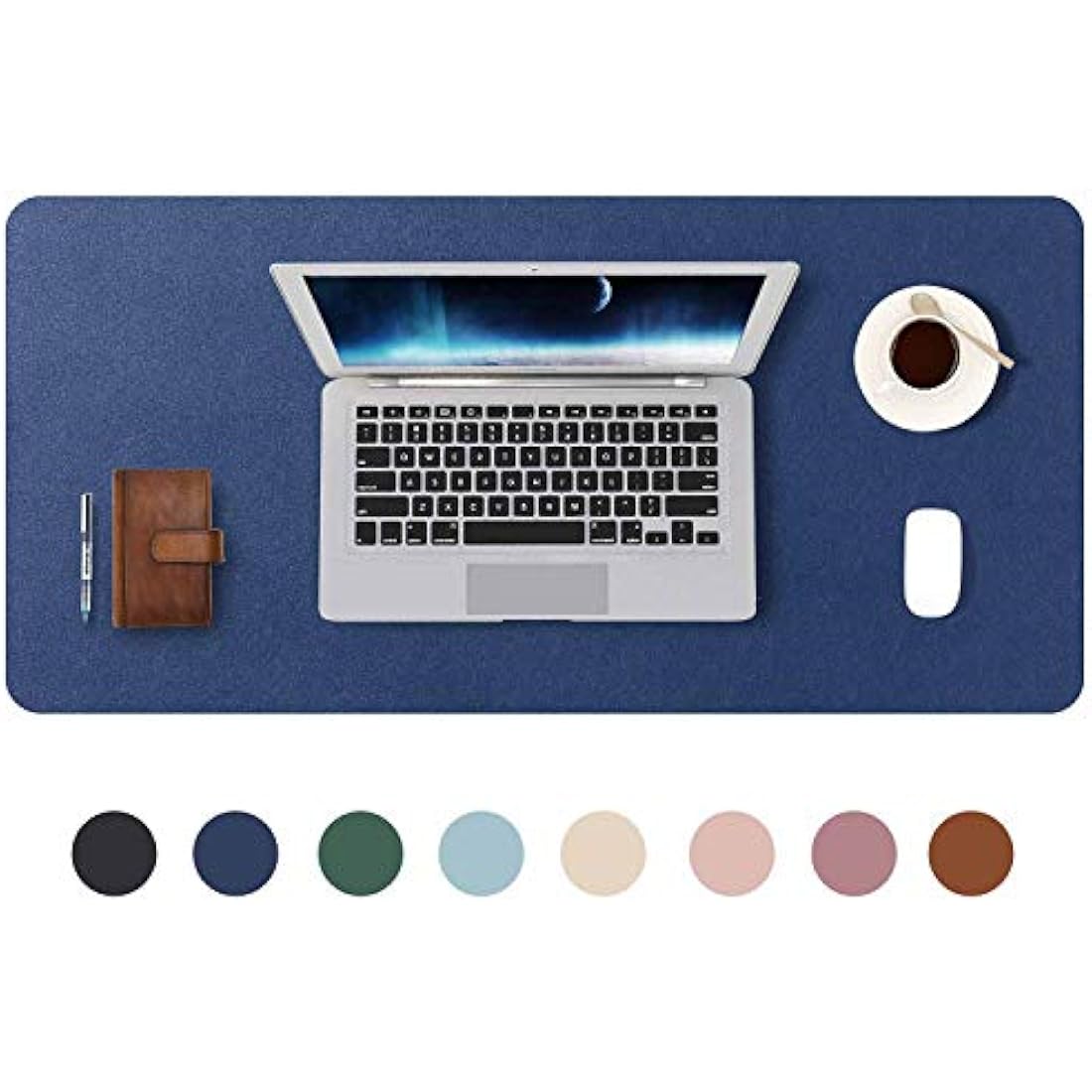 DOBAOJIA Extended Mouse Pad Desk Pad Large 31.5" X 15.7" Large Mouse Mat XL Desk Blotter Writing Pad for Laptop/Office/Home, PU Leather Waterproof +Suede Non-Slip (Dark Blue)