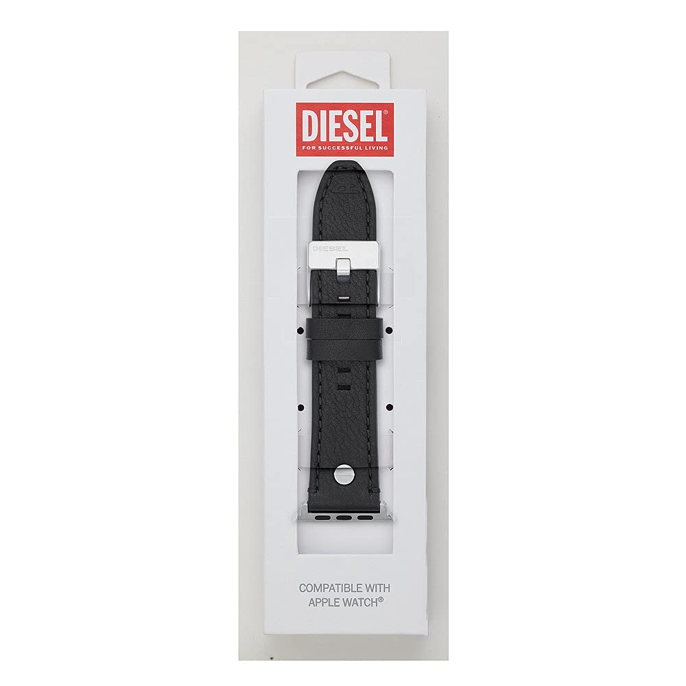 DIESEL Unisex Leather, Synthetic or Stainless Steel Strap, Compatible with 42mm/44mm/45mm Apple Watch®
