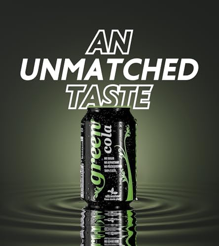 Green Drinks Variety Pack - Low Calorie Sparkling Soft Drinks - Cola, Lemonade, Orange, Cherry - Sweetened with Stevia, No Added Sugar, Natural Caffeine, No Aspartame - Bulk Pack 24 Cans x 330ml