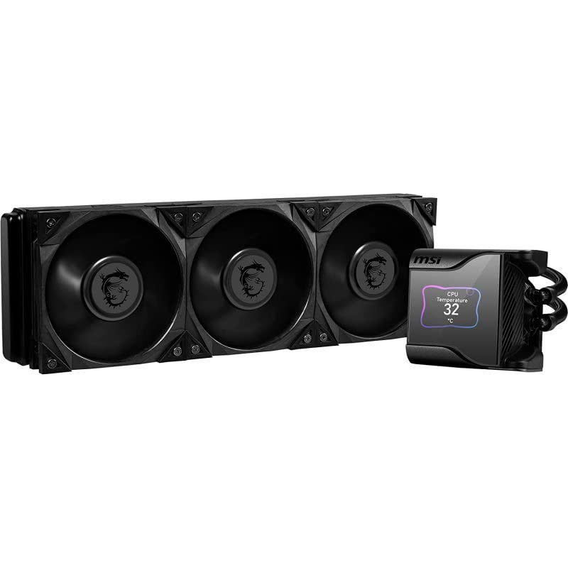 MSI MAG CORELIQUID 360R V2 AIO CPU Liquid Cooler - Rotatable ARGB Blockhead, Integrated Radiator Pump, Split-Flow Water Cooling, Evaporation-Proof Tubing, Easy to Install - AMD & Intel Compatible