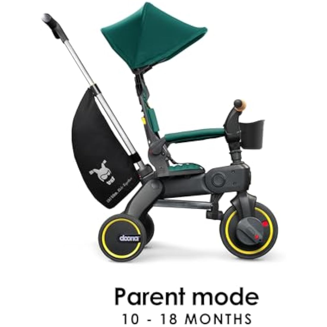 DOONA Liki Baby Trike S5 - Deluxe Foldable Toddler Tricycle with parent handle for ages 10 Months to 3 Years - Racing Green