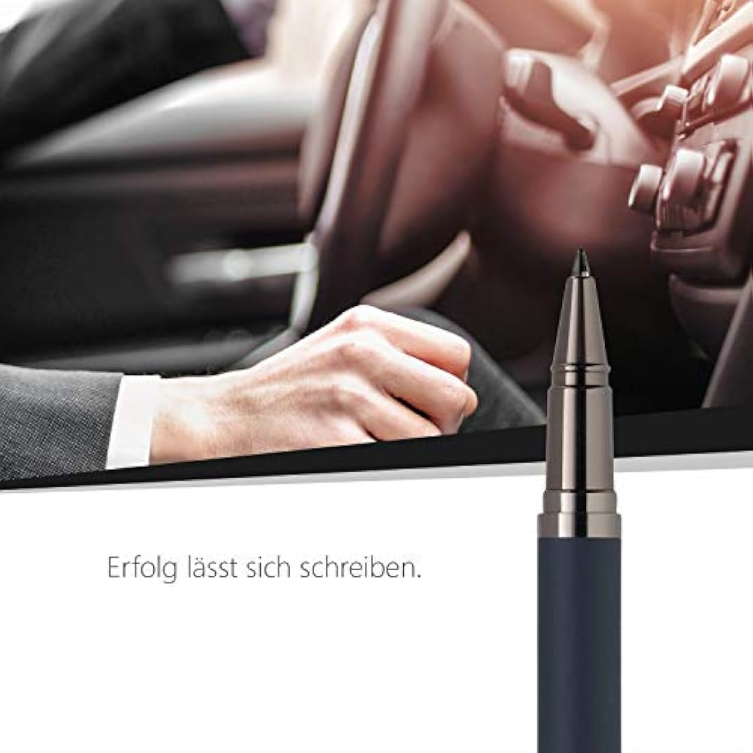 Cerruti 1881 Rollerball Pen „THAMES“ | Stainless Steel with Blue Rubberized Lacquer And Gun Plating | Black Ink | Gift Box