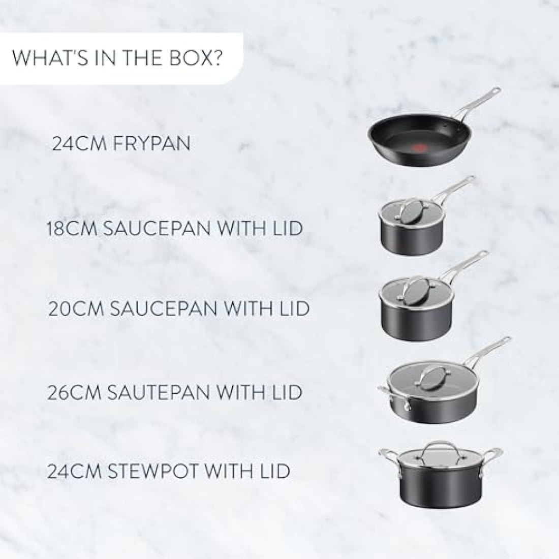 Jamie Oliver Tefal Anodised Aluminium Non-Stick Pan Set (Burn Marks/Chipped) B+