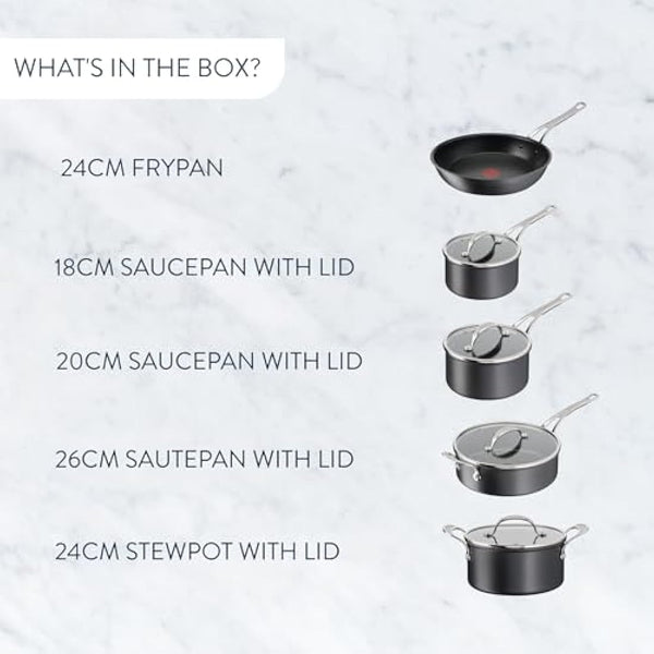 Jamie Oliver Tefal Anodised Aluminium Non-Stick Pan Set (Burn Marks/Chipped) B+