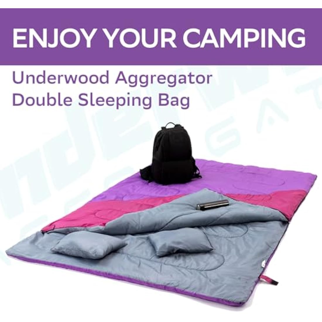 Double Sleeping Bag for Adults and Kids - Lightweight SleepingBag with 2 Pillows, 2 Man Large Sleeping bag for Camping, Waterproof 3 Season Sleeping Bag for Outdoor, Hiking by Underwood-Aggregator
