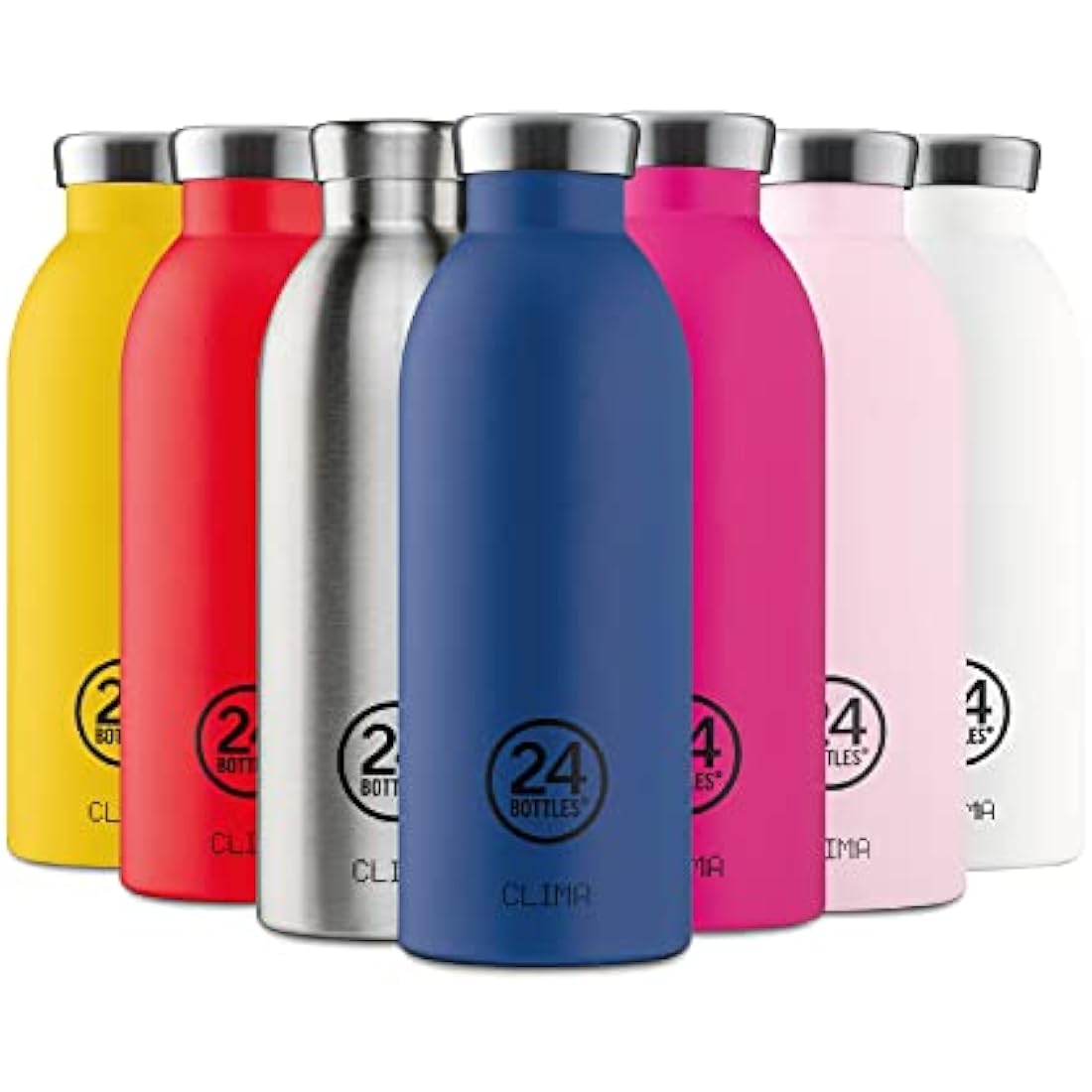24Bottles Clima – Stainless Steel Water Bottle, Thermal Bottle 500 ml 12H Hot and 24H Cold, Ideal as a Gym, Children and Sports Bottle, 100% Airtight, Water Bottle Sustainable