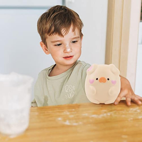 Anboor 11cm Squishies Toy Pig Shy Kawaii Squishy Animals Toy Soft Slow Rising Squeeze Pig Squish Stress Relief for Children Adults Toys