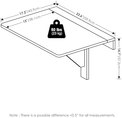 Furinno Hermite Wall Mounting Folding Table