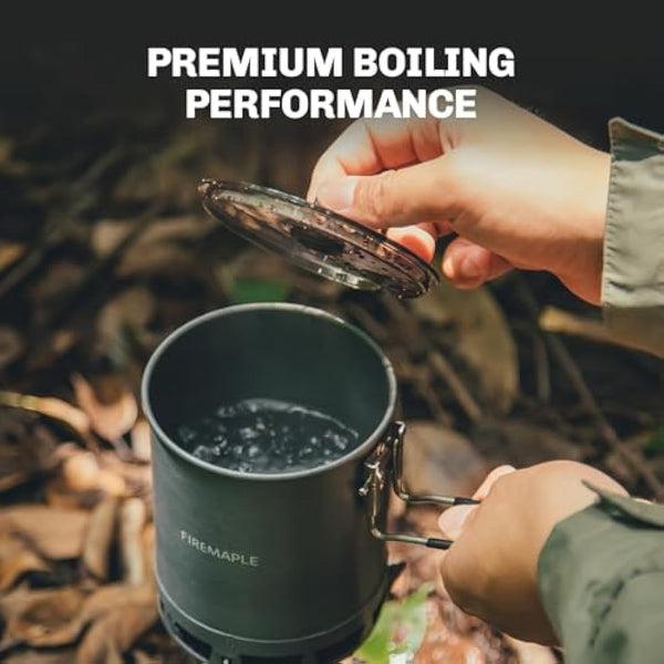 Fire-Maple Petrel 265g Ultralight Camping Cooking Set with Aluminum Pot, Greenpeak Stove, Titanium Gas Canister Stand | Fast Boiling Outdoor Cookware Kit for Backpacking Hiking Trekking Fishing