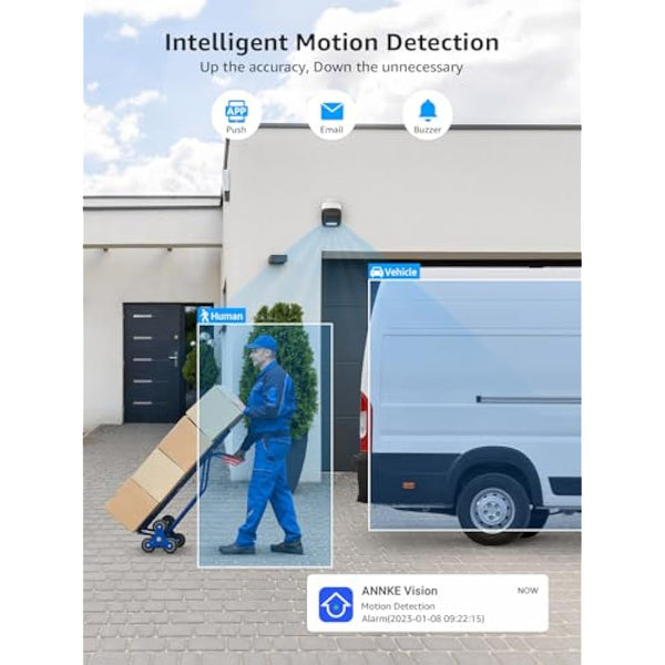 ANNKE C800 4K Wired PoE IP Camera, 8MP Ultra HD PoE Camera, IP67 Outdoor Surveillance Camera with Human/Vehicle Detection, Color Night Vision, Built in Mic