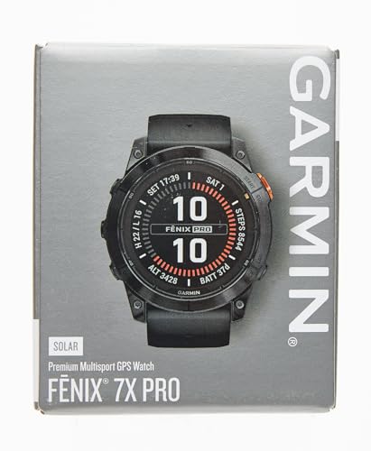 Garmin fēnix 7X PRO SOLAR GPS 51mm Premium Smartwatch, Multisport, Solar Charging, Advanced Training Features, Touchscreen & Buttons, Flash Light, up to 37 days battery, Black