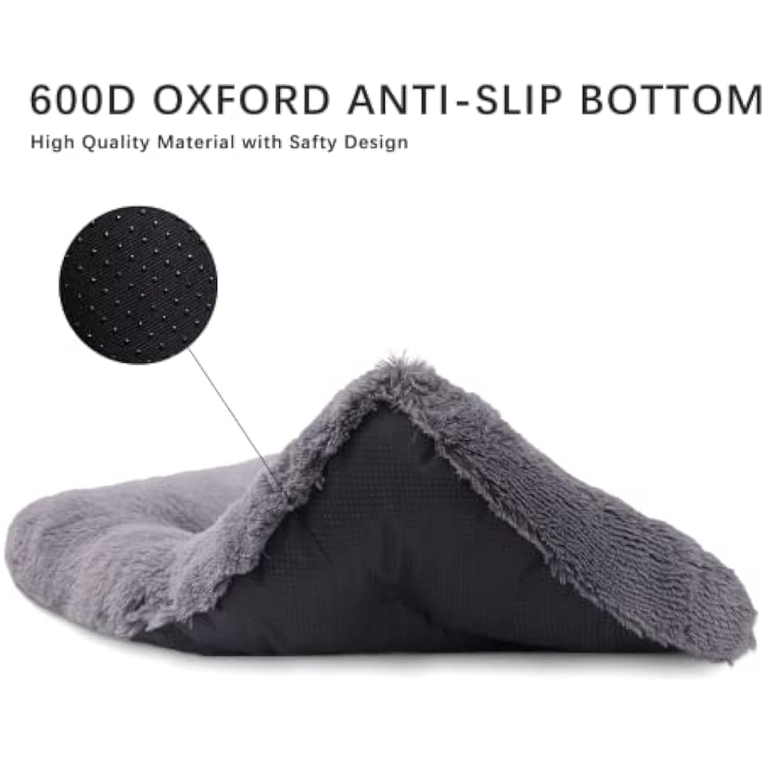 Jaspuriea Medium Dog Bed Washable Dog Crate Mattress Calming Fluffy Anti Anxiety Dog Beds Deluxe Plush Dog Mat with Anti-Slip Bottom, Dark Grey, 75x50x7cm