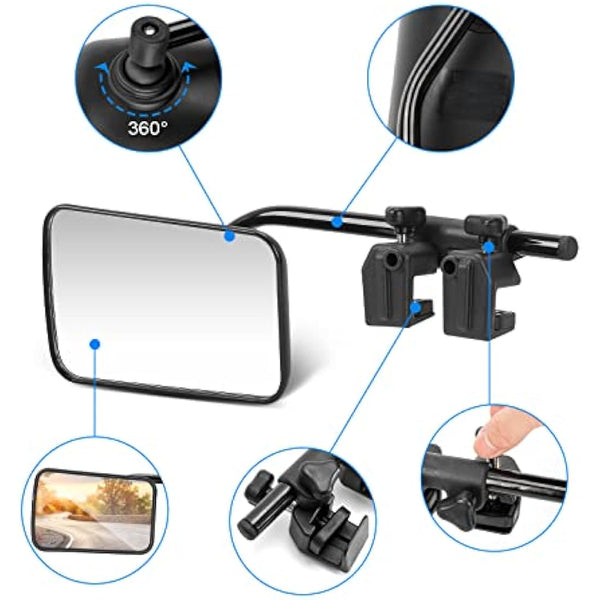 SUPAREE Car Towing Mirrors Caravan Towing Mirrors Caravan mirrors for Cars Wing Mirror Extensions for caravan towing with Clamps Safe Universal Pair