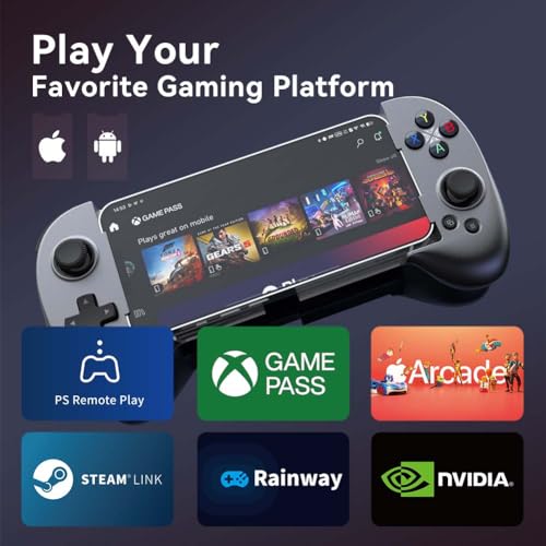 ShanWan Mobile Gaming Controller for Android/iOS, Phone controller for iPhone15, Bluetooth connection, PS Remote Gaming Xbox Cloud Steam Link GeForce NOW MFi Apple Arcade Gaming