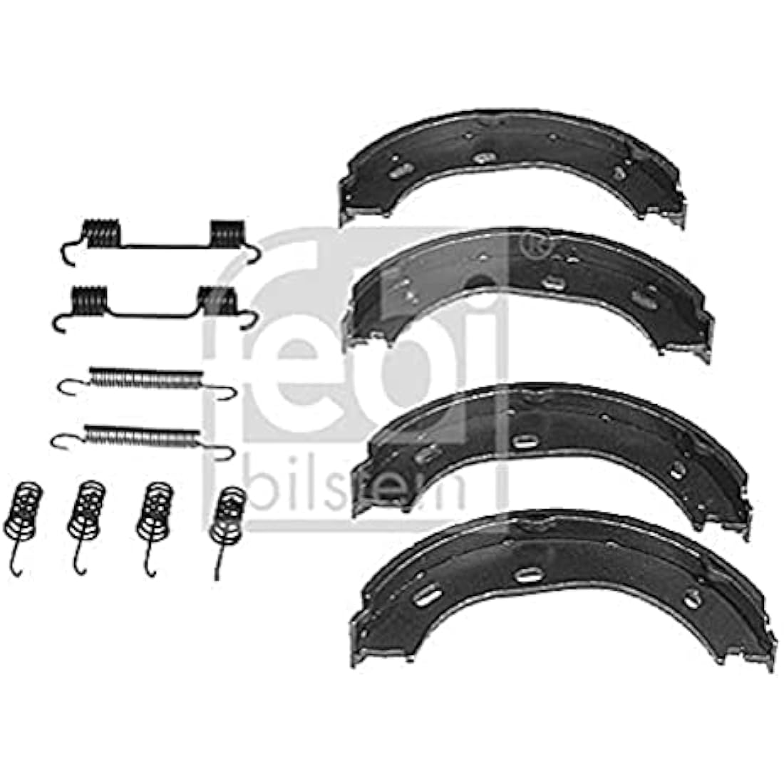 febi bilstein 08324 Brake Shoe Set for parking brake, with additional parts, pack of two